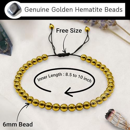 Amazing Gemstone Crystal Anklet Ankle Bracelets for Women - Waterproof Beaded Healing Crystal Anklets, Plus Size Chakra Gemstone Bead Anklet - color: Golden Hematite, style: Plain