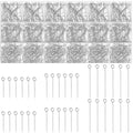 Junkin 1400 Pcs Eye Pins Mix Jewelry Findings 0.63 * 0.79 * 1.18 in Open Eye Head Pins Findings for Jewelry Making DIY Necklace Bracelets (Silver) - color: Silver