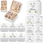 Kacctyen 12 Pieces Mini Travel Jewelry Case Bulk You Are Amazing Loved Mother's Day Church Gifts Green Leaf Gifts for Secretary Mothers Party Girls Leather Travel Jewelry Case - color: Green Leaf