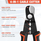 ValueMax 7 Inch Wire Stripper, Cable Cutters, Jacket Removal Cable Stripper, Wire Cutter for Copper, Aluminium Solid and Standard Wire, 4 in 1 Electrical Wire Stripper Tool