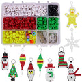 SUNNYCLUE 1 Box DIY Make 10PCS Christmas Theme Bead Pets Kit 8mm Pony Beads Assortment Box Set with Key Ring & Lanyard Clips, Instruction - color: 8mm Pony Beads Kit Christmas Themed