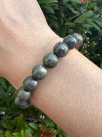 GAF TREASURES Grade A ++ Gemstone Round Bead Adjustable Bracelet 10mm, Genuine Crystal Bead Bracelet, Gift for Men & Women - color: Pyrite