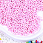 2000pcs Glass Seed Beads Bulk, 4mm 6/0 Mini Pony Spacer Small Individual Color Seed Beads for DIY Bracelet Necklaces Wrist Jewelry Making, Light Pink - color: Light Pink