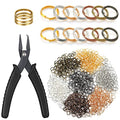 Hotop 1402 Pieces Split Jump Rings Set, Double Closed Jump Ring Multi Color Jewelry with Craft Loop Opener and Split Ring Plier for DIY Necklace Bracelet Craft Making(Multi Colors)