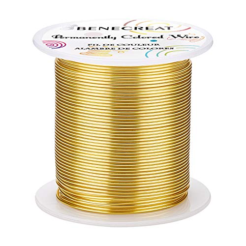 BENECREAT 18 Gauge 32 Yards Gold Jewelry Wire - Tarnish Resistant Beading & Wrapping Wire for DIY Craft Making - color: Gold, size: 18 Gauge