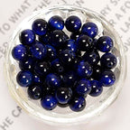 NCB 100pcs Original Natural Stone Beads Gemstone Round Loose Beads 6mm 8mm 10mm (Sapphire Tiger's Eye, 6mm 100Beads) - color: Sapphire Tiger's Eye, size: 6mm 100beads