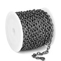 16.5 FT Black Textured Rolo Cable Chains Roll, 5mm 304 Stainless Steel Gunmetal Black Circle Cable Link Chain Bulk Spool for Jewelry Making DIY Craft - color: Gunmetal Black, size: 5mm width
