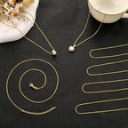 10PCS 18 Inches Adjustable 18K Gold Plated Necklaces Bulk Small Box Necklace Chain for Women - color: Gold Box
