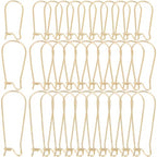 1 Box 120Pcs Kidney Wire Earring Hooks Kidney Teardrop Ear Wire Gold Dangle U Shaped Long Hoop Ear Wires with 33mm Stainless Steel Kidney Earring Hooks for Jewelry Making Supplies DIY Craft - color: Gold