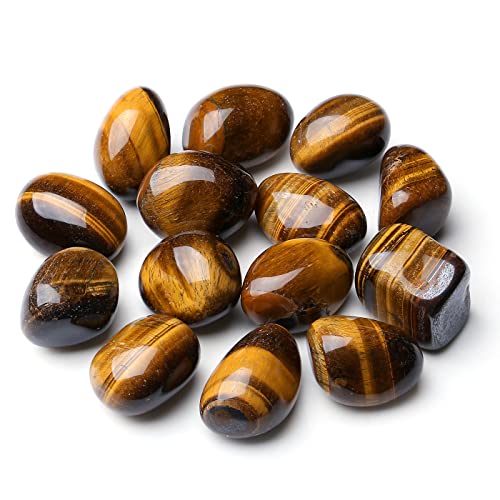 MAIBAOTA Tiger Eye Stones Natural Polished Tumbled Crystals Stones Rocks Energy Balance Crystal Gemstones Vase Filler Decorative Crystals - color: Brown-tiger Eye Stone, size: 100 g