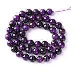6mm 60pcs A+ Natural Purple Tiger Eye Stone Beads Round Spacer Loose Beads for Jewelry Making DIY Bracelet Necklace 15" Inch - color: Purple Tiger Eye Stone, size: 6mm