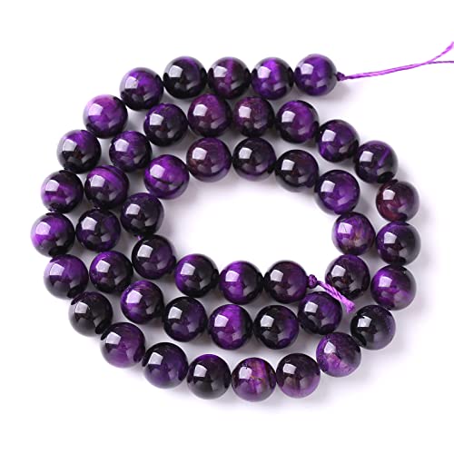 6mm 60pcs A+ Natural Purple Tiger Eye Stone Beads Round Spacer Loose Beads for Jewelry Making DIY Bracelet Necklace 15" Inch - color: Purple Tiger Eye Stone, size: 6mm
