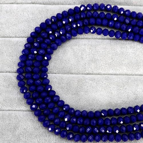 265Pcs Briolette Glass Beads for Jewelry Making, 10mm Faceted Crystall Beads for Bracelets Making, Rondelle Blue Glass Beads Bulk for Crafts Wine Charms Wind Chimes Suncatchers - color: DarkBlue, size: 10mm