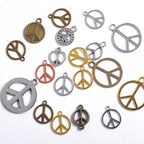 stino Metal Charms for Jewelry Making 100gram, Bulk Tibetan Silver & Gold Plated Trinkets for Earring Necklace Jewelry Making and Findings - color: Peace Plane Mixed Color