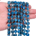 8×5mm Apatite Natural Stone Beads for Jewelry Making About 35-40pcs 1 Strand 15" Drilled Flat Faceted Cabochon Gemstone Beads for Bracelets Necklace DIY Crafts - color: Apatite