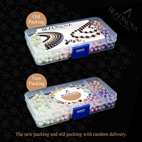 BEADNOVA Satin Pearls Beads for Crafts Tiny Loose Imitation Glass Pearls for Jewelry Making (6mm, 500pcs, Multi Color) - color: 6mm 500pcs Mix Lot M01
