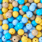 100 Pcs 11.5-12mm Bubblegum Beads Opaque Acrylic Chunky Loose Spacer Round Focal Beads for Jewelry Making Bracelet Necklace Keychain Craft Art Making,Hole:1.8mm,Deep Sky Blue - color: Deep Sky Blue