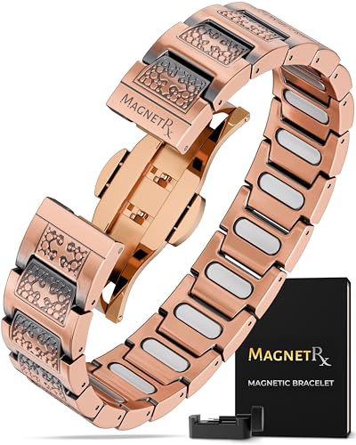 MagnetRX® Copper Cross Bracelet for Men — EllipseMAX 5X Strength 5,000 Gauss Magnets — Premium Mens Copper Bracelet with Adjustable Length (Cross Style) - color: 5x Strength - EllipseMAX (5,000 Gauss) - Cross