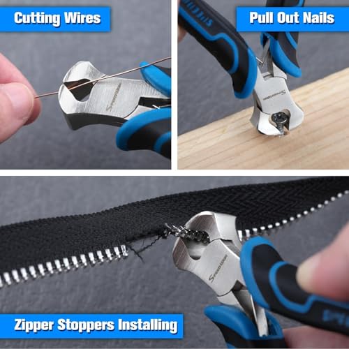 SPEEDWOX 4-Inch Mini End Cutting Pliers for Jewelry Making Mini End Nippers Cutters Pliers Jewelry Plier Nail Puller Plier Nail Remover Tool Staple Puller for Zipper Install Stops Repair - style: End Cutting Pliers