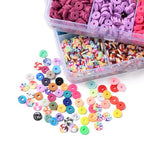 Echoed Elegance Clay Beads 2 Boxes Bracelet Making Kit, 8042 pcs Beads for Jewelry Making, Round Letter Beads with Charm and Elastic Strings, Friendship Bracelets Holiday Gifts for Girls Adults - color: Clay Beads Kit (2 Boxes with Accessories)-about 8042