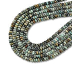 160pcs 4x2mm Natural African Turquoise Disk Rondelle Spacer Semi Precious Gemstone Loose Stone Beads for Jewelry Making 15 Inch - color: African Turquoise