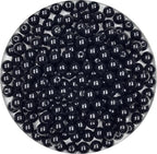 200pcs Glass Beads, 8mm Glass Beads for Barcelet and Jewelry Making DIY Crafts (Black) - color: Black
