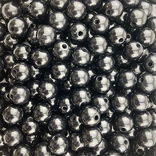 400 Round Black and White Acrylic Beads 10mm Diameter with 1.8mm Hole - color: Black and White, size: 10mm