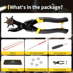 XOOL Upgraded Long Handle Leather Hole Punch Set, Punch Pliers with Effort-Saving Design, Ideal for Belts, Shoes, Saddles & DIY Leather Work - style: Pro