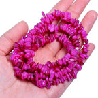 Chip Shells, 260pcs 5-8mm Irregular Beads with Holes, Rose Red Shell & Ruby Chip Beads for Jewelry Making - color: Rose Red
