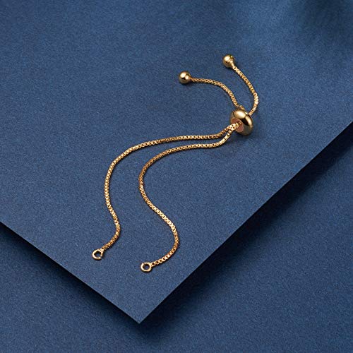 DanLingJewelry 10pcs Adjustable Slider Bracelet Slider Extender Chains Friendship Bracelets with Round Charms for Jewelry Making DIY 9 Inches(240mm) G - color: StyleⅫIII-10 pcs-Golden
