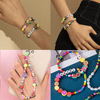 200PCS Colorful Fruit Polymer Clay Beads Kit - 10mm Mixed Fruit Spacer Beads for Jewelry Making DIY Bracelet Necklace - color: Clay Fruits
