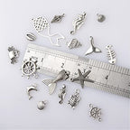 CHuangQi 100pcs Bulk Lots Jewelry Making Charms, Mixed Smooth Metal Charms, Pendants Bracelet Necklace Jewelry Making and DIY Craft Accessories - color: Silver_200