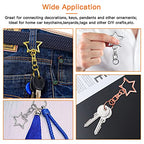 60Pcs Star Shaped Spring Snap Keychain Clip,3 Colors Metal Swivel Clasp Snap Hook Key Ring with Chain Hanging Buckle with Open Jump Ring Connector for Crafts Key Ring Making,DIY Keychain Supplies - color: gold,white K,rose gold