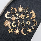 WOCRAFT 60pcs KC Gold Sun Moon Star Charms Bracelet Charms for Jewelry Making Sets DIY Necklace Bracelet Keychain Crafting Charms Kit Craft Supplies (SN836) - color: KC Gold, size: Sun Moon Star Charms