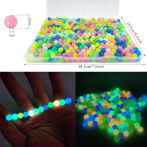 400pcs Glow in The Dark Mixed Acrylic UV Color Changing Bracelet Beads - 10mm Sun Sensitive Plastic Glow Beads Bulk for Jewelry Making - color: Mixed Colors 10mm Round Beads