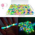 400pcs Glow in The Dark Mixed Acrylic UV Color Changing Bracelet Beads - 10mm Sun Sensitive Plastic Glow Beads Bulk for Jewelry Making - color: Mixed Colors 10mm Round Beads