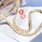 Aumey Clear White Black Brown Acrylic Chain Clutch Purse Strap Handles Bag Handbag Purse Replacement Chains 40 Inches - color: Beige