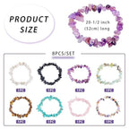 Elecrelive Glass Round Beaded Bracelet Set Clay Beaded Bracelets Stretch Bracelets - color: 8 Colors