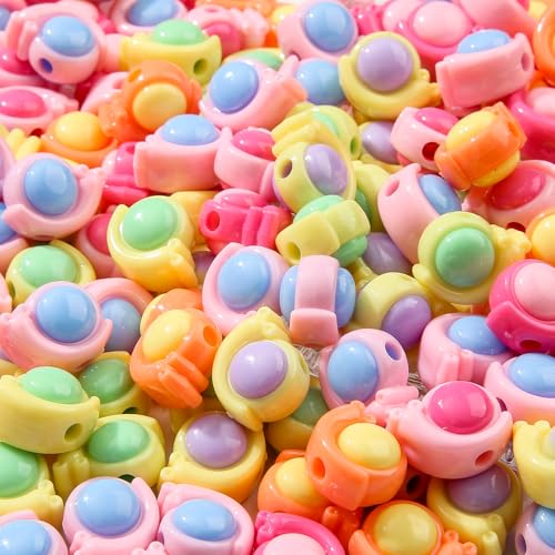 150pcs Acrylic Beads Colorful Animal Beads Rainbow Snail Beads for Jewelry Making Handmade DIY Bracelet, Charms Keychain Craft Supplies (Rainbow Snail) - color: rainbow snail
