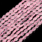 70pcs Natural Pink Quartz Stone Beads，4x6mm Egg Shape Loose Gemstone Beads for Jewelry Making Design Earring Necklace - color: pink quartz