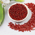 Transparent Red with Silver Lined Beads Size 6/0 Crafts Glass Seed Beads 4mm for Jewelry Making (Total About 100g About 1200pcs) - color: Transparent Red with Silver Lined, size: 4mm
