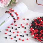1 Box 500Pcs Acrylic Round Beads Bubble Gum Bead Bulk Black Red White Plastic Frosted Balls Bubblegum Pastel Matte Loose Beads for Jewelry Making Bracelets Beading Necklaces Earrings Crafts - color: Black