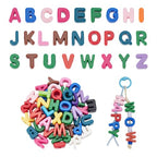 UNICRAFTALE 52Pcs 26 Styles Large Acrylic Alphabet Beads Colorful European Letters A-Z Spacer Slide Beads Blocks for Preschool Educational Learning Crafts Projects