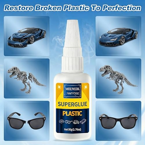 Plastic Glue 100g for Model, 3D Printing Repair, Legos & Miniatures, Fast-Setting Heavy Duty Plastic Adhesive for PLA, ABS, PVC, Acrylic, Car, Includes 6 Precision Micro-Tips, Super Glue for Plastic - size: 100g, style: Plastic Glue
