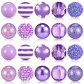 Ferreve 20 Pcs Chunky Bubblegum Beads 20mm Focal Pen Large Rhinestone Pearl Beads for DIY Beadable Pen School Jewelry Making Keychain Craft Making(Light Purple) - color: Light Purple