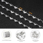 KYUNHOO 4 Meters Silver Chains for Jewelry Making Crescent Moon Shape Stainless Steel Chains Bulk with Jewelry Connectors for Women Men Make Crafts - color: Moon Silver