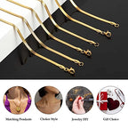 UMAOKANG Gold Plated Jewelry Chain, Dainty 3mm Herringbone Chain for Jewelry Making Men and Women Necklace Choker Chains Bulk (10pcs, 16 inch) - color: Gold Herringbone, size: 16 Inch