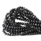 60PCS 6mm Natural Black Obsidian Gemstone Round Loose Beads Crystal Energy Stone Healing Power for DIY Jewelry Making 1 Strand 15" - color: Black Obsidian, size: 6mm