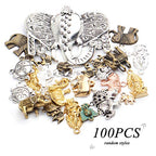 100g (About 20-40pcs) Mixed Alloy Elephant Charms Tibetan Animal Elephant Head Charms Pendants Jewelry Findings for Bracelets Necklace Crafts Making - style: Mixed Elephant Charms