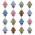 DanLingJewelry 50Pcs Random Color Religion Charms Hand of Hamsa with Evil Eye Charms for Bracelets Necklace Jewelry Making - color: 50pcs - Hamsa Hand - Random